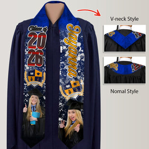 GeckoCustom Custom Photo With Grunge Graduation Stoles N369 890697 6x72 inch