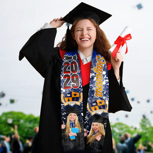 GeckoCustom Custom Photo With Grunge Graduation Stoles N369 890697 6x72 inch