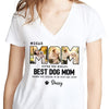 GeckoCustom Custom Photo You're The World's Best Dog Mom Bright Shirt K228 889104 Women V-neck / V White / S