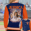 GeckoCustom Custom Portrait Photo With Retro Style Varsity Jacket HO82 893148
