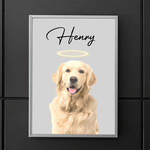 GeckoCustom Custom Watercolor Dog Cat Pet Photo Memorial Picture Frame Poster Canvas HA75 891800