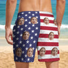 GeckoCustom Customs Human Face Photo American Flag Men's Beach Short DA199 889186
