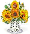 GeckoCustom CUTPOPUP Hummingbird Birthday Card Pop Up, Mothers Day, Fathers Day, 3D Popup Greeting Card, Birthday Card for Women (Hummingbird Sunflower) Sunflowers - 11"X11"