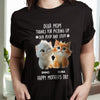 GeckoCustom Dad, Mom Thanks For Picking Up Our Poop And Stuff Personalized Dark Shirt Cat Lover Gifts CH07 895248