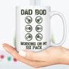 GeckoCustom Daddy Bear Dad Bod Working On My Six Pack Personalized Custom Family Mug C322