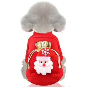 GeckoCustom Dog Christmas Clothes Winter Warm Pet Clothes Santa Claus 1 / XS