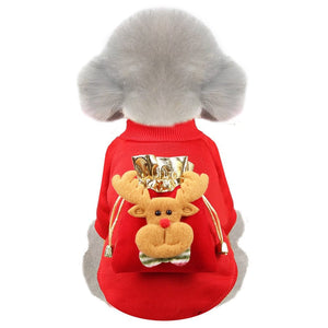 GeckoCustom Dog Christmas Clothes Winter Warm Pet Clothes for Small Medium Dogs Elk Santa Claus Dog Cats Coat Hoodies Christmas Dogs Costume Elk / XS