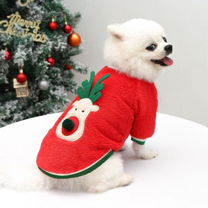 GeckoCustom Dog Christmas Clothes Winter Warm Pet Clothes for Small Medium Dogs Elk Santa Claus Dog Cats Coat Hoodies Christmas Dogs Costume