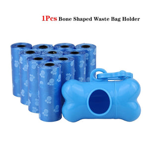 GeckoCustom Dog Waste Bags with Dispenser 6Pcs Set Blue
