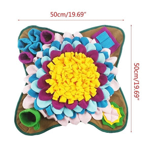 GeckoCustom Dogs Snuffle Mat Pet Leak Food Anti Choking Mat Cat Dog Training Blanket Nose Work Toy Pet Slowing Feeding Intelligence Mat 50X50cm