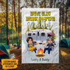 GeckoCustom Drive Slow Drunk Campers Matter Couple Chibi Outdoor Camping Garden Flag HN590 Without flagpole