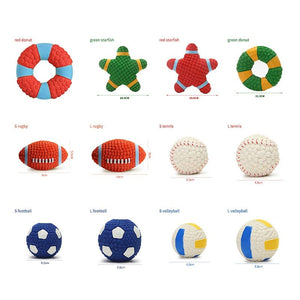 GeckoCustom Durable Ball Squeak Toys Cleaning Tooth Chew Voice Toy Pet Supplies Non-toxic Training Balls Soft Latex Pet Dog Toy