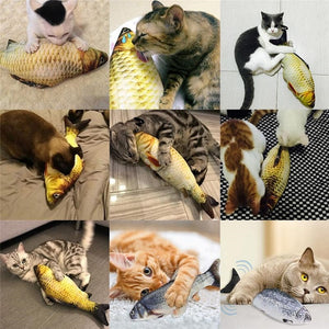 GeckoCustom Electronic Pet Cat Toy Fish Electric USB Charging Simulation Fish Toys for Dog Cat Chewing Playing Biting cat Supplies