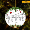 GeckoCustom Family Cartoon Clipart Christmas Family Ornament T286 HN590