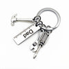 GeckoCustom Fashion Dad Letters Keychains Creative Hammer Screwdriver Wrench Keyring Handbag Decor Tassel Hanging Pendant Father's Day Gifts