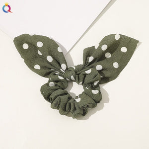 GeckoCustom Fashion Print Hair Scrunchie Bowknot Hair Rope for Women Girls Ponytail Holder Hair Ties Elastic Hair Bands Hair Accessories 15