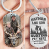 GeckoCustom Father And Son Hunting Partners For Life Hunter Metal Keychain HN590 No Gift box