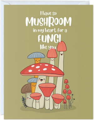 GeckoCustom Fathers Day Card for Dad Birthday, Anniversary Husband Him Grandpa Grandfather Stepdad Stepfather, Birthday Thank You Kawaii Greeting Card (Thanks for Feeding Me ...) Always Being A Funguy