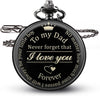 GeckoCustom Fathers Day Dad Gifts from Daughter Son, Birthday Gifts for Dad Grandpa Husband Step Dad Personalized Pocket Watch with Chain Boy