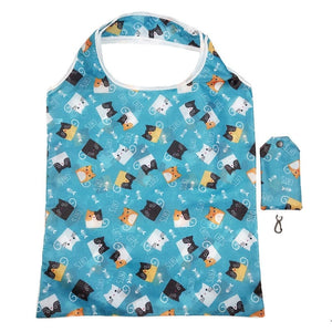 GeckoCustom Foldable Shopping Bag Reusable Travel Grocery Bag Eco-Friendly Cartoon Cat Dog Cactus Lemon Printing Tote Bag Style 2 (38X60cm) 8