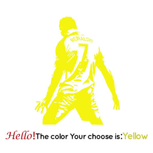 GeckoCustom Football Cristiano Ronaldo Vinyl Wall Sticker Soccer Athlete Ronaldo Wall Decals Art Mural For Kis Room Living Room Decoration Yellow / M 28cm X 35cm