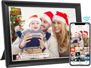 GeckoCustom FRAMEO 10.1 Inch Smart Wifi Digital Photo Frame 1280X800 IPS LCD Touch Screen, Auto-Rotate Portrait and Landscape, Built in 32GB Memory, Share Moments Instantly via Frameo App from Anywhere 10.5 Inch Frameo - Fhd