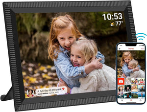 GeckoCustom FRAMEO 10.1 Inch Smart Wifi Digital Photo Frame 1280X800 IPS LCD Touch Screen, Auto-Rotate Portrait and Landscape, Built in 32GB Memory, Share Moments Instantly via Frameo App from Anywhere 10.1 Inch Frameo 4.0