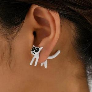 GeckoCustom Funny Black Cat Earring Jewelry 2