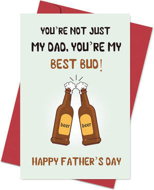GeckoCustom Funny Fathers Day Card for Dad, Father'S Day Gift from Son Daughter, Dad without Me Today Would Be Just Another Day - You'Re Welcome Green