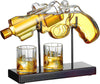 GeckoCustom Gifts for Men Dad, 9 Oz Whiskey Gun Decanter Set with Glasses, Unique Dad Birthday Gift Ideas from Daughter Son, Retirement Bar Stuff Gift for Father Him Brother,Cool Dispenser for Liquor Vodka