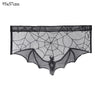 GeckoCustom Halloween Bat Table Runner Black Spider Web Lace Tablecloth Fireplace Curtain for Halloween Party Decoration Horror House Props as picture 6