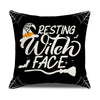 GeckoCustom Halloween Decorations Cushion Cover 45cm Linen Pillow Cover Funny Pumpkin Candy Cobweb Printed Pillow Case Home Decor Pillowcase 15 / 45x45cm