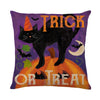 GeckoCustom Halloween Decorations Cushion Cover 45cm Linen Pillow Cover Funny Pumpkin Candy Cobweb Printed Pillow Case Home Decor Pillowcase 21 / 45x45cm