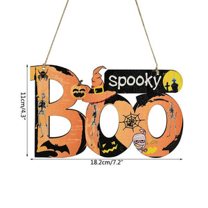 GeckoCustom Halloween Wooden Ornaments Pumpkin Ghost Trick or Treat Pendants Halloween Party Decoration for Home Door Hanging Signs Kids Toy H