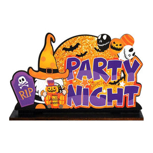 GeckoCustom Halloween Wooden Ornaments Pumpkin Ghost Trick or Treat Pendants Halloween Party Decoration for Home Door Hanging Signs Kids Toy B06