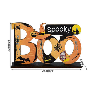 GeckoCustom Halloween Wooden Ornaments Pumpkin Ghost Trick or Treat Pendants Halloween Party Decoration for Home Door Hanging Signs Kids Toy C