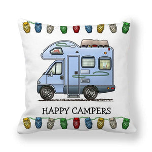 GeckoCustom Happy Camper Pillow Case Owl Camper Throw Pillow Case Cover Decorative Pillowcases 45*45CM Car Pillowcase hoofdkussen almohada 3 / 450*450mm