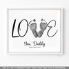GeckoCustom Happy Father's Day Love With DIY Footprint Art Poster Canvas Picture Frame HO82 890594
