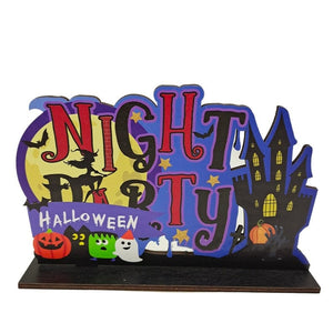 GeckoCustom Happy Halloween Ghost Festival Party Decorations Wooden Decor C