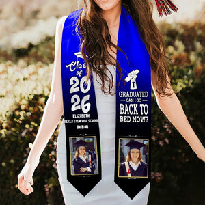 GeckoCustom I Graduated Can I Go Back To Bed Now Graduation Gift Stoles 892291 6x72 inch