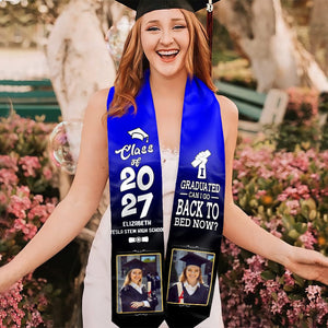 GeckoCustom I Graduated Can I Go Back To Bed Now Graduation Gift Stoles 892291 6x72 inch