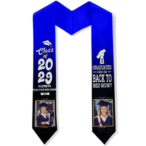 GeckoCustom I Graduated Can I Go Back To Bed Now Graduation Gift Stoles 892291 6x72 inch