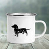 GeckoCustom I Love Dachshunds Printed Enamel Mug Creative Glass Coffee Drinks Dessert Milk Cup Glass Vintage Heatable Handle Drinkware Gifts XH195-A015WH-8 / 360ML