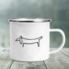 GeckoCustom I Love Dachshunds Printed Enamel Mug Creative Glass Coffee Drinks Dessert Milk Cup Glass Vintage Heatable Handle Drinkware Gifts