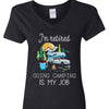 GeckoCustom I'm Retired Doing Camping Is My Job For Campers Dark Shirt N304 889518 Women V-neck / V Black / S