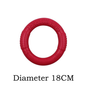 GeckoCustom Interactive Training Ring Puller Resistant Flying Discs Bite Ring Toy For Dog Red-18CM
