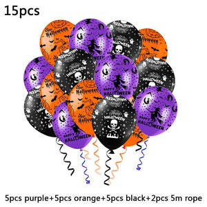 GeckoCustom Large Inflatable Ghost Tree Pumpkin Witch Balloons Halloween Spider Bat Mummy Balloon Scary Halloween Party Decoration Kids Toy 15pcs / Other