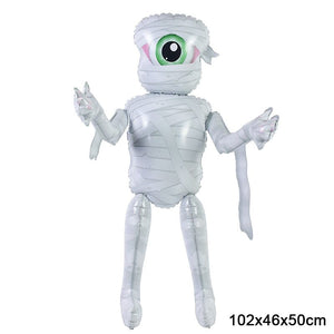 GeckoCustom Large Inflatable Ghost Tree Pumpkin Witch Balloons Halloween Spider Bat Mummy Balloon Scary Halloween Party Decoration Kids Toy Marble / Other