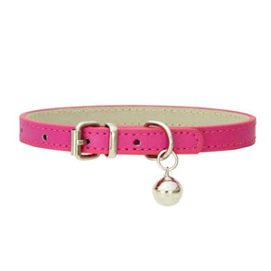 GeckoCustom Leather Small Dog Cat Collar with Bell as picture9 / XS