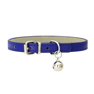 GeckoCustom Leather Small Dog Cat Collar with Bell as picture2 / XS